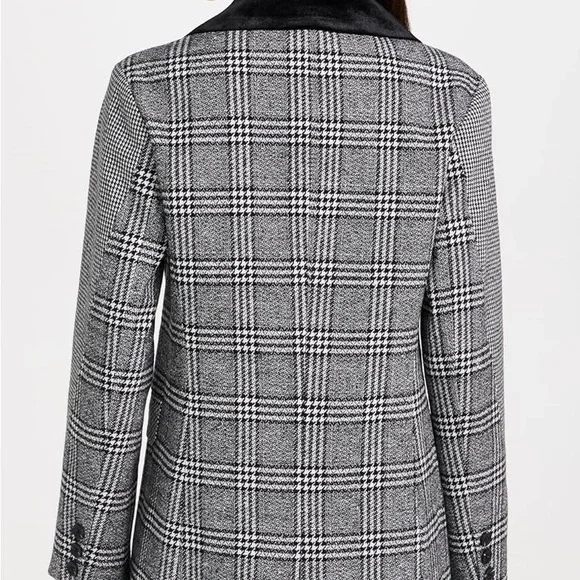 Avec Les Filles Houndstooth Mixed Media Double Breasted Blazer - Picture 7 of 9